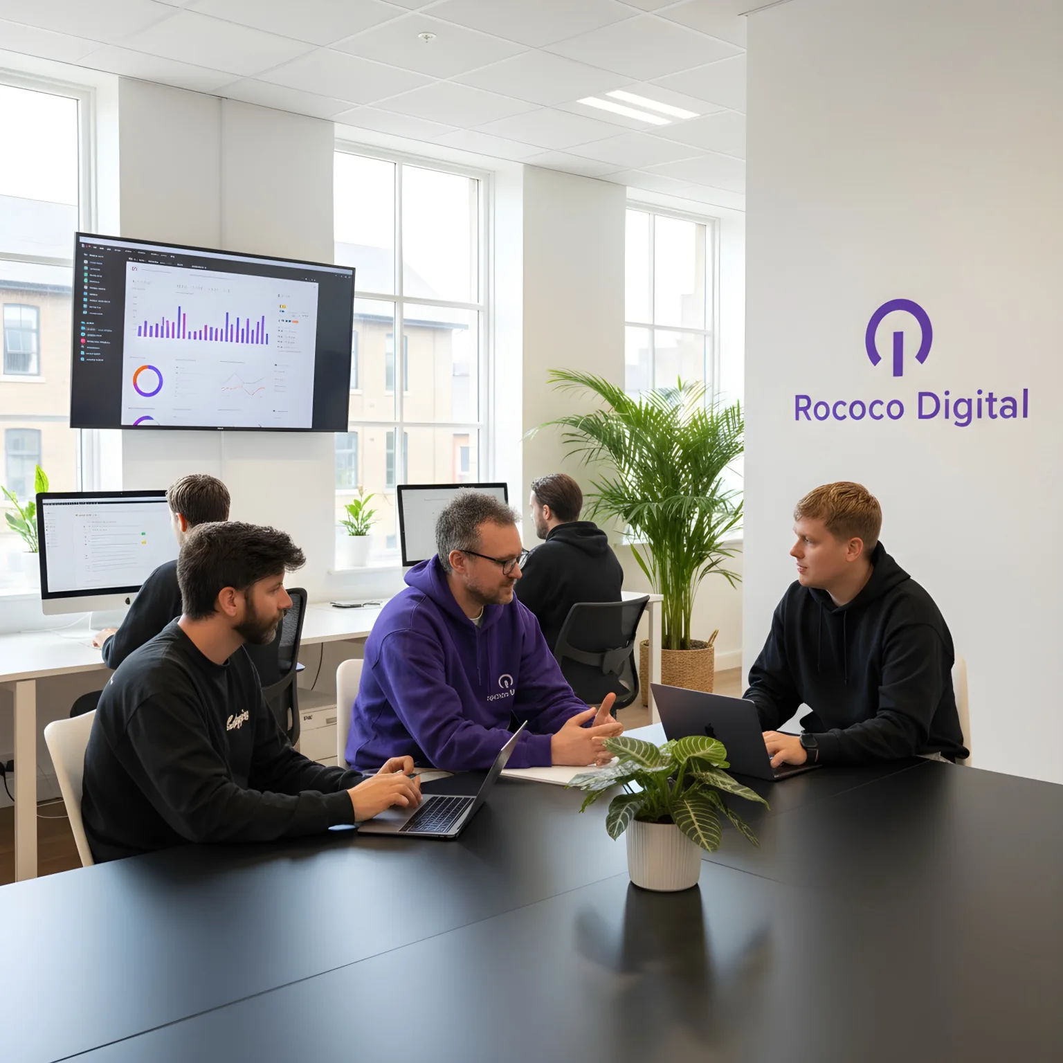 The Rococo team planning email and lifecycle campaigns in the Arundel studio