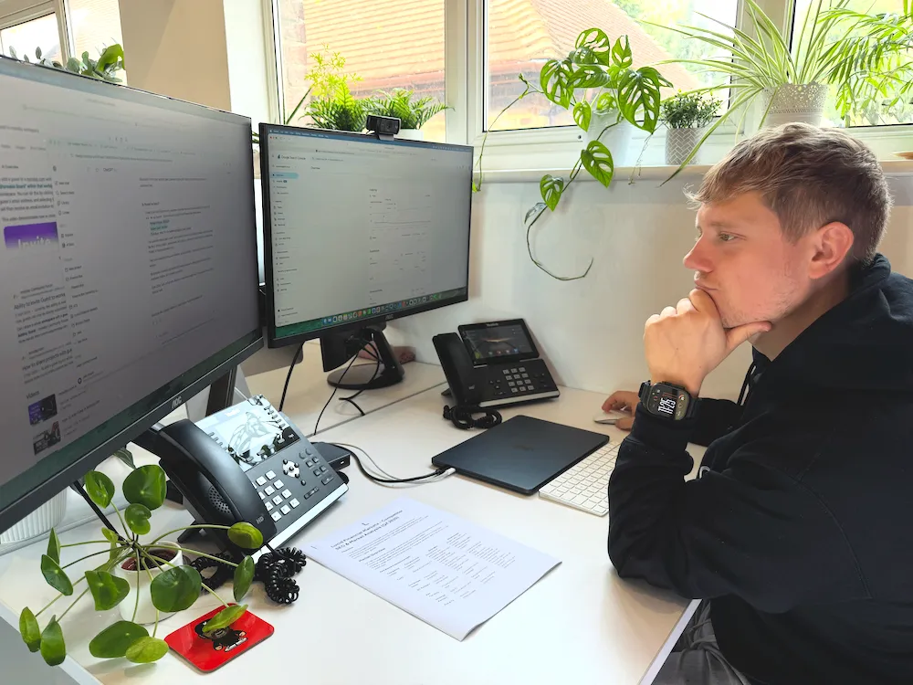 Jake Boase working on a client site