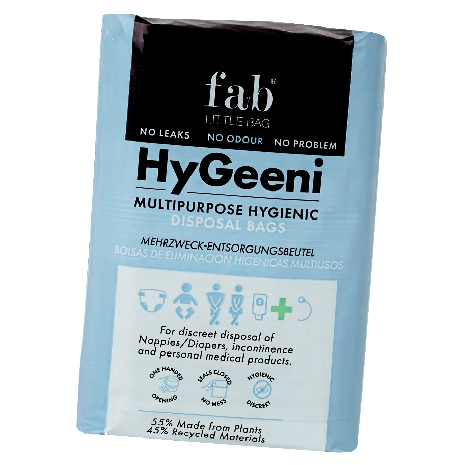 HyGeeni multipurpose hygienic disposal bags from The Fab Bag Company