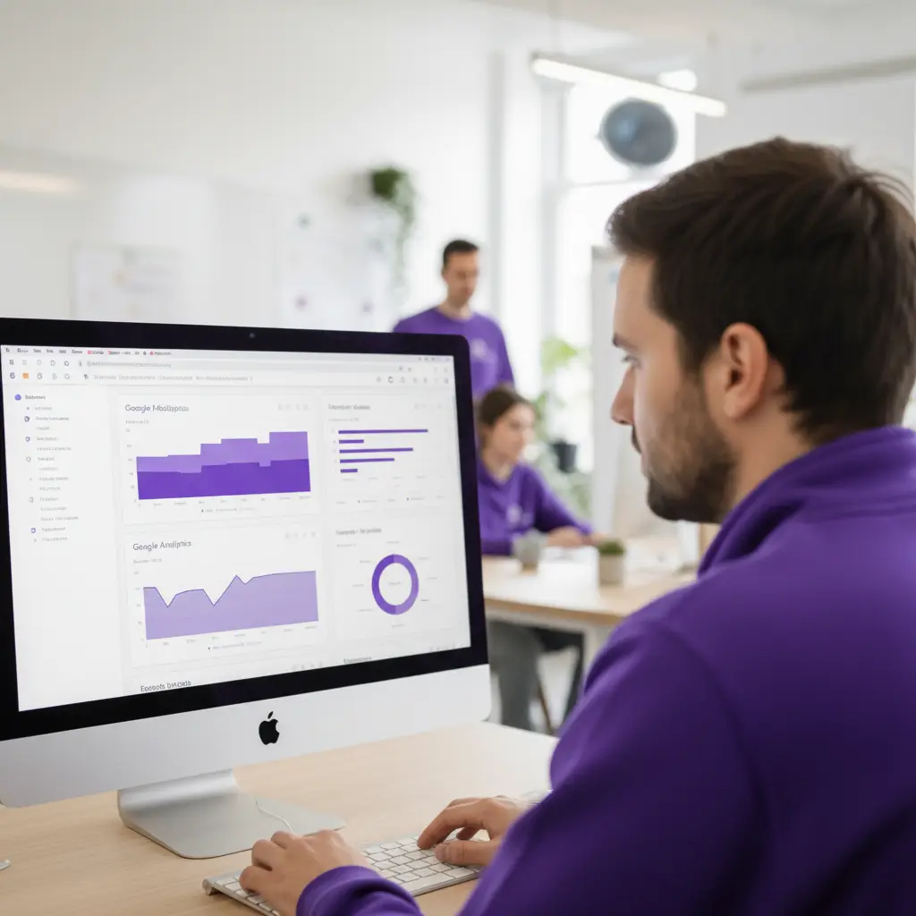A Rococo Digital strategist reviewing eCommerce growth data